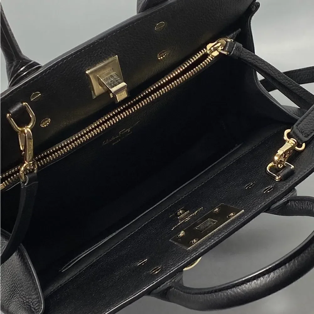 Salvatore Ferragamo Studio Bag Small Leather Satchel